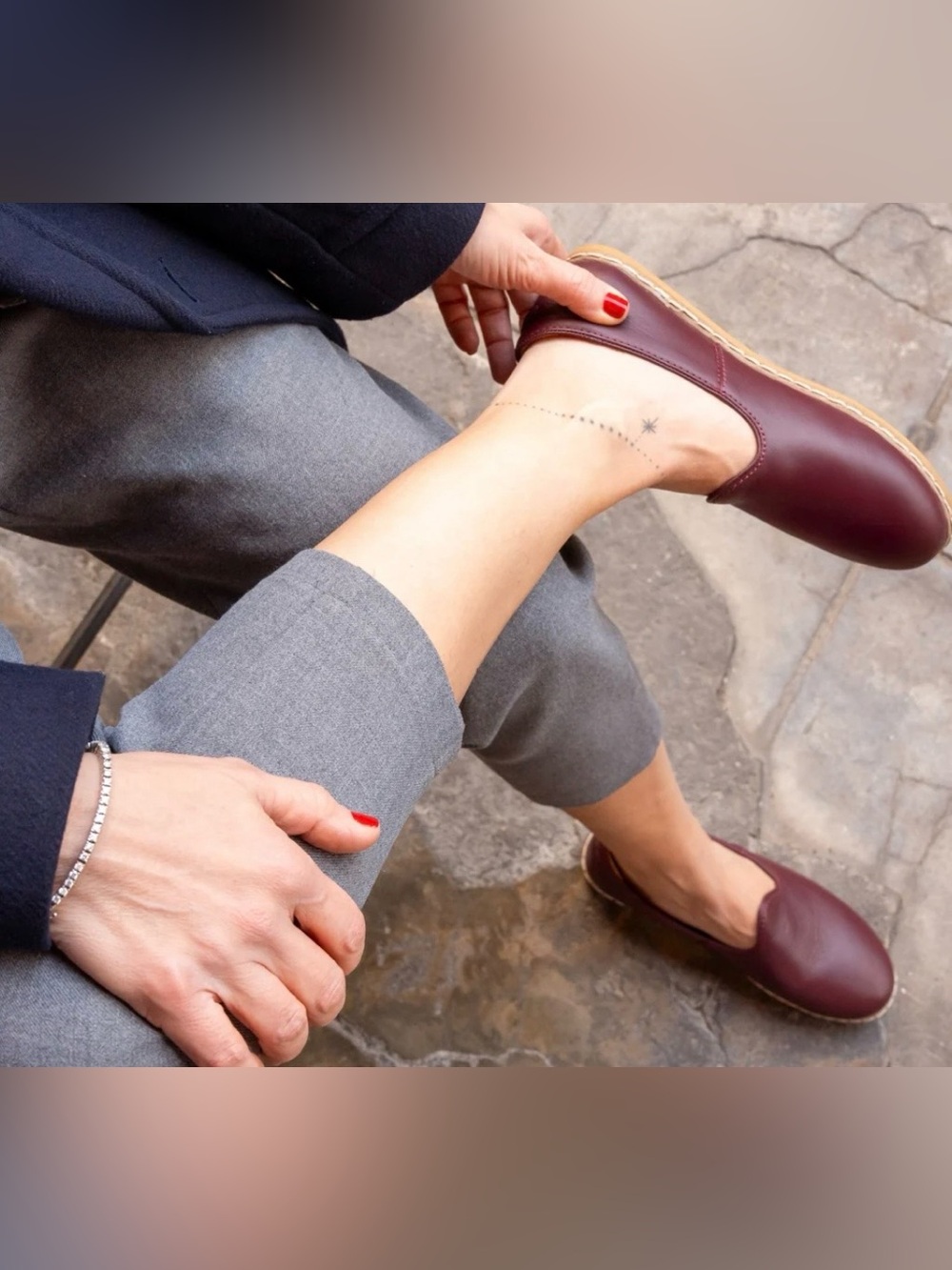 Bordeaux Women's Slip-On Moccasins in Wine